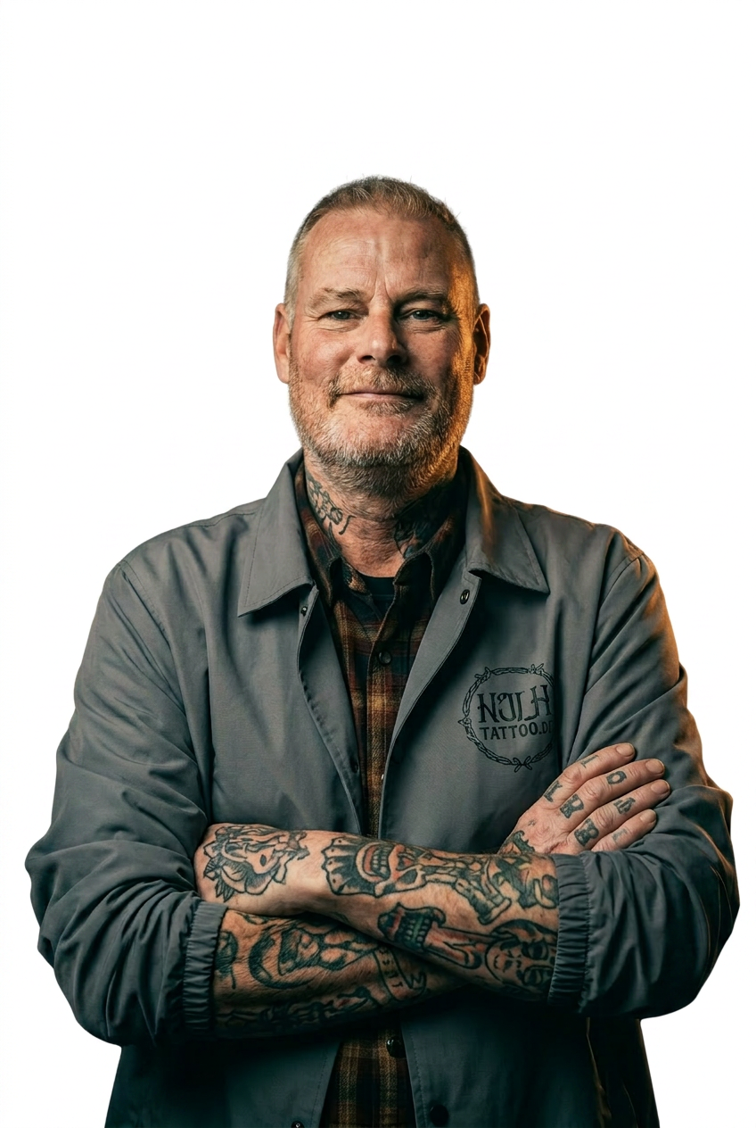 Porträt von Gregor Schwarzbach, Inhaber · New Jack Tattoo